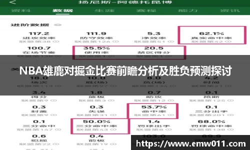 NBA雄鹿对掘金比赛前瞻分析及胜负预测探讨